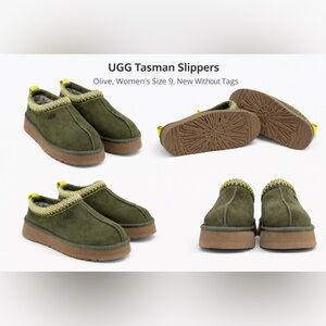UGG Tasman Burnt Olive Slippers | Women’s 9 | NWOT